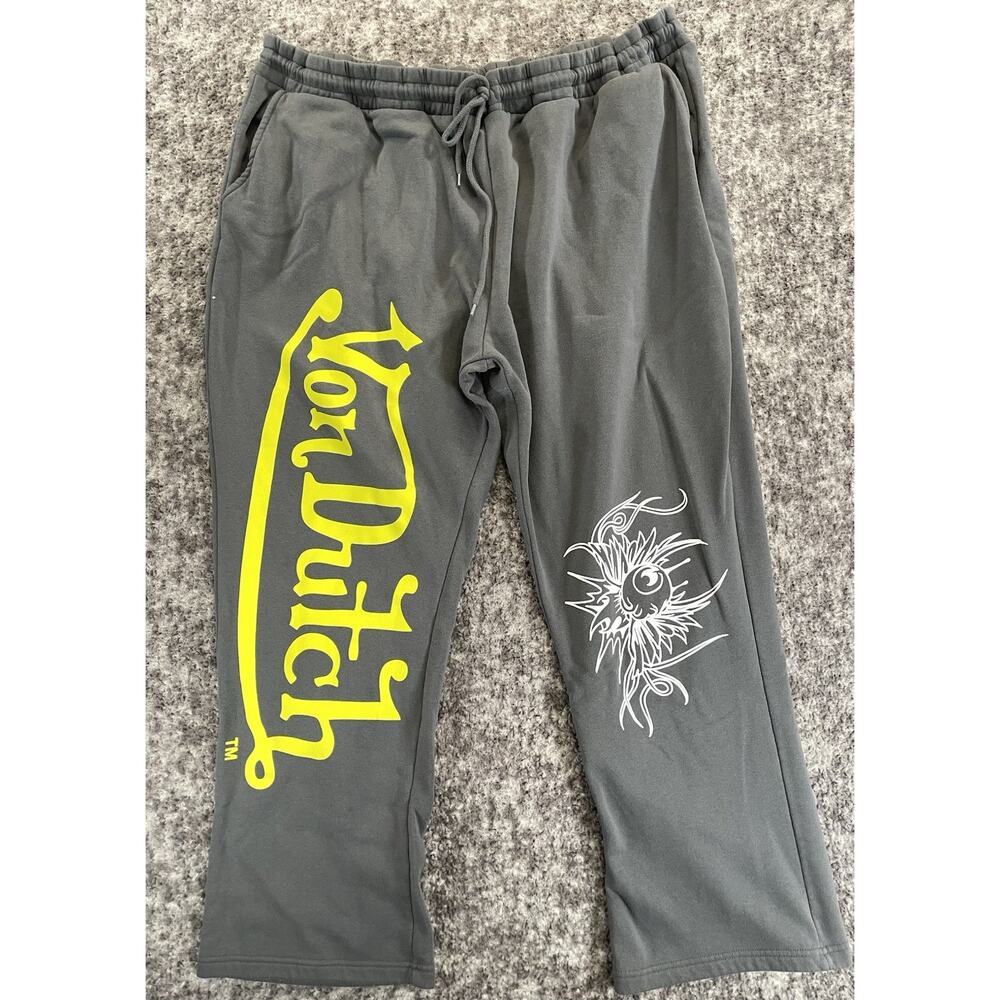Von Dutch Sweatpants Mens Size Big 3XL Gray Athleisure Drawstring Outdoor Y2K